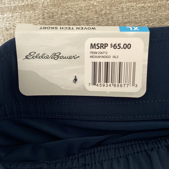 Eddie Bauer blue Woven Tech Skort Size XL. NWT. - Picture 8 of 10